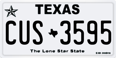 TX license plate CUS3595