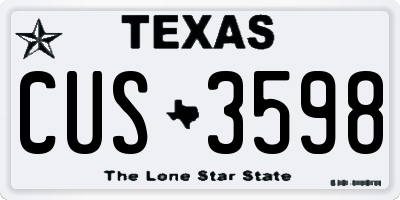 TX license plate CUS3598
