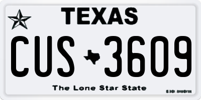 TX license plate CUS3609