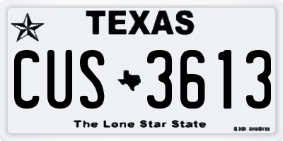TX license plate CUS3613