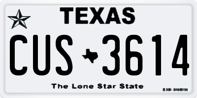 TX license plate CUS3614