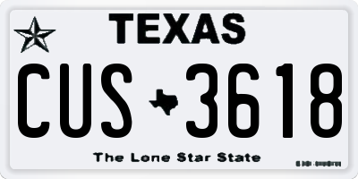 TX license plate CUS3618