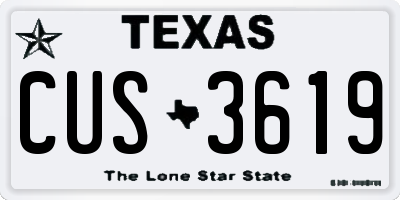 TX license plate CUS3619