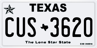 TX license plate CUS3620