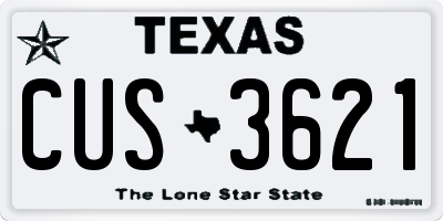 TX license plate CUS3621