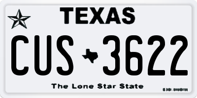 TX license plate CUS3622