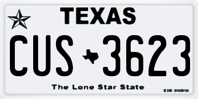 TX license plate CUS3623