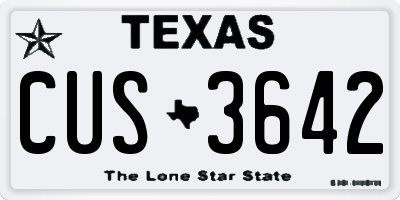 TX license plate CUS3642