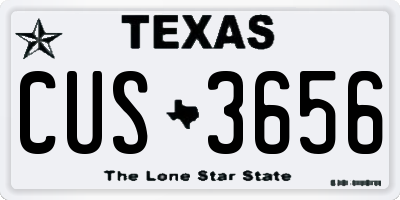 TX license plate CUS3656