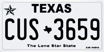 TX license plate CUS3659