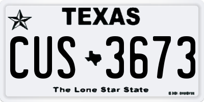 TX license plate CUS3673