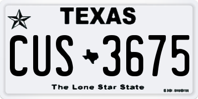 TX license plate CUS3675