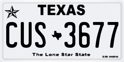 TX license plate CUS3677
