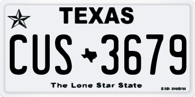 TX license plate CUS3679