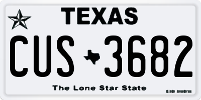 TX license plate CUS3682