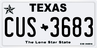 TX license plate CUS3683