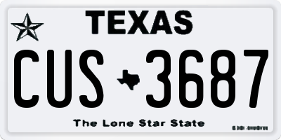 TX license plate CUS3687