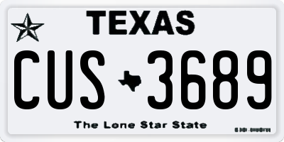 TX license plate CUS3689