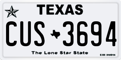 TX license plate CUS3694