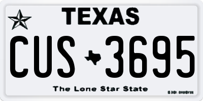 TX license plate CUS3695