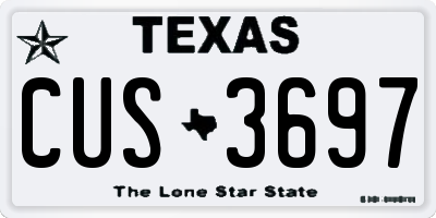 TX license plate CUS3697
