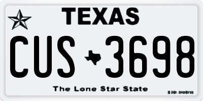 TX license plate CUS3698
