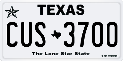 TX license plate CUS3700