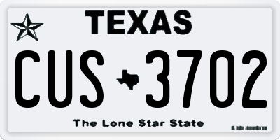 TX license plate CUS3702