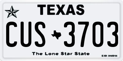 TX license plate CUS3703