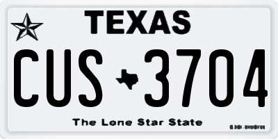 TX license plate CUS3704