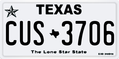 TX license plate CUS3706