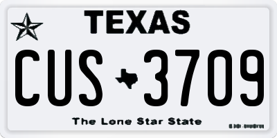 TX license plate CUS3709