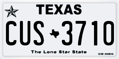 TX license plate CUS3710