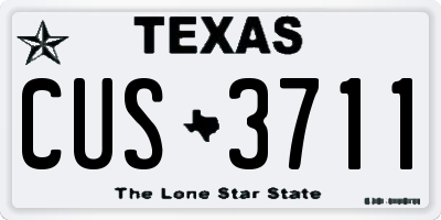 TX license plate CUS3711