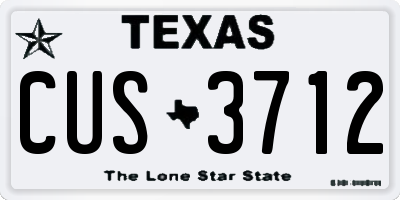 TX license plate CUS3712