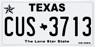 TX license plate CUS3713