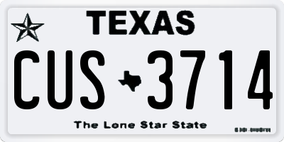 TX license plate CUS3714