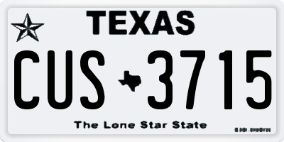 TX license plate CUS3715