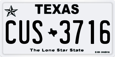 TX license plate CUS3716
