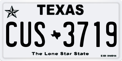 TX license plate CUS3719