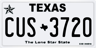 TX license plate CUS3720