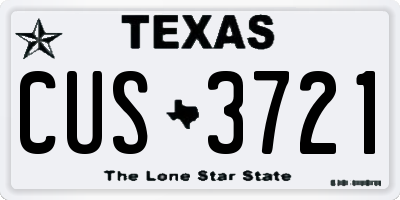 TX license plate CUS3721
