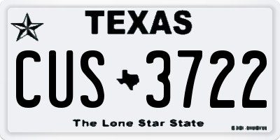 TX license plate CUS3722