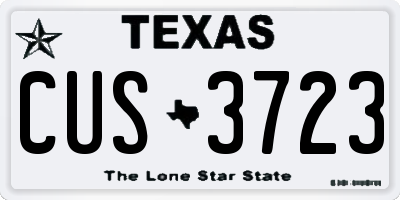 TX license plate CUS3723