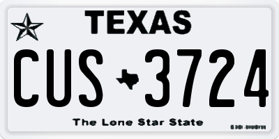 TX license plate CUS3724
