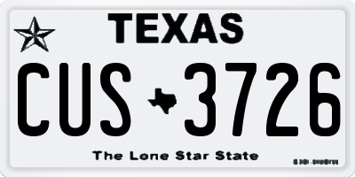 TX license plate CUS3726