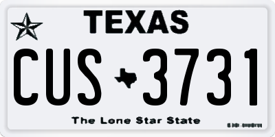 TX license plate CUS3731