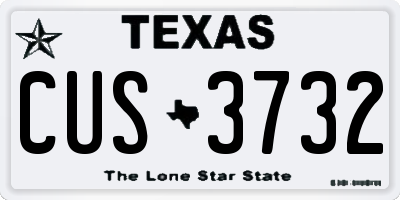 TX license plate CUS3732