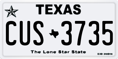 TX license plate CUS3735