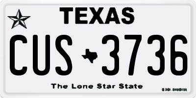 TX license plate CUS3736